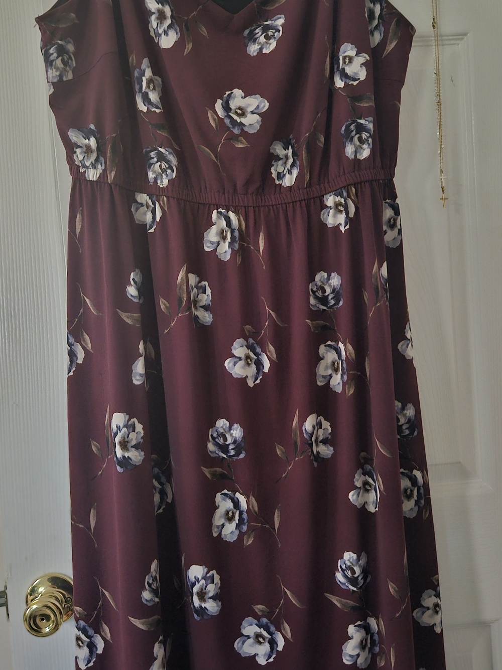 Maurices Burgundy Floral Midi Dress